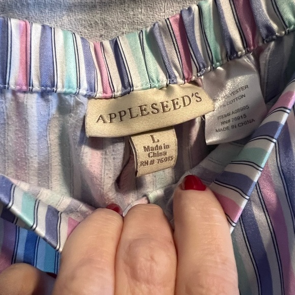 Appleseed's Other - Appleseeds PJ’s. 2 piece. Size large. Blues and pinks. Button up. Stripes.